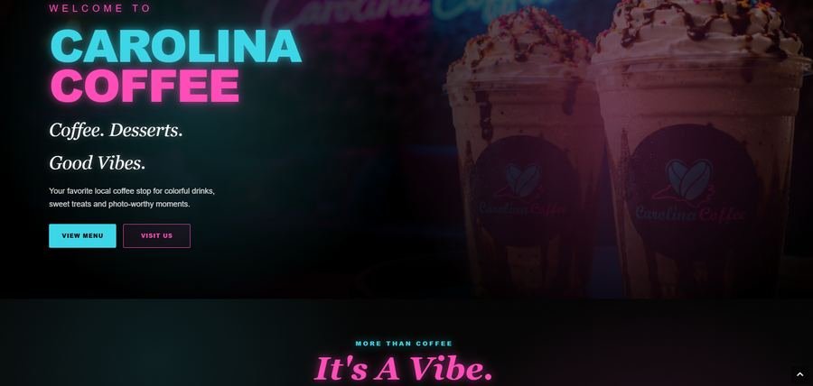 Portfolio website για café και χώρο εστίασης — GX Studio