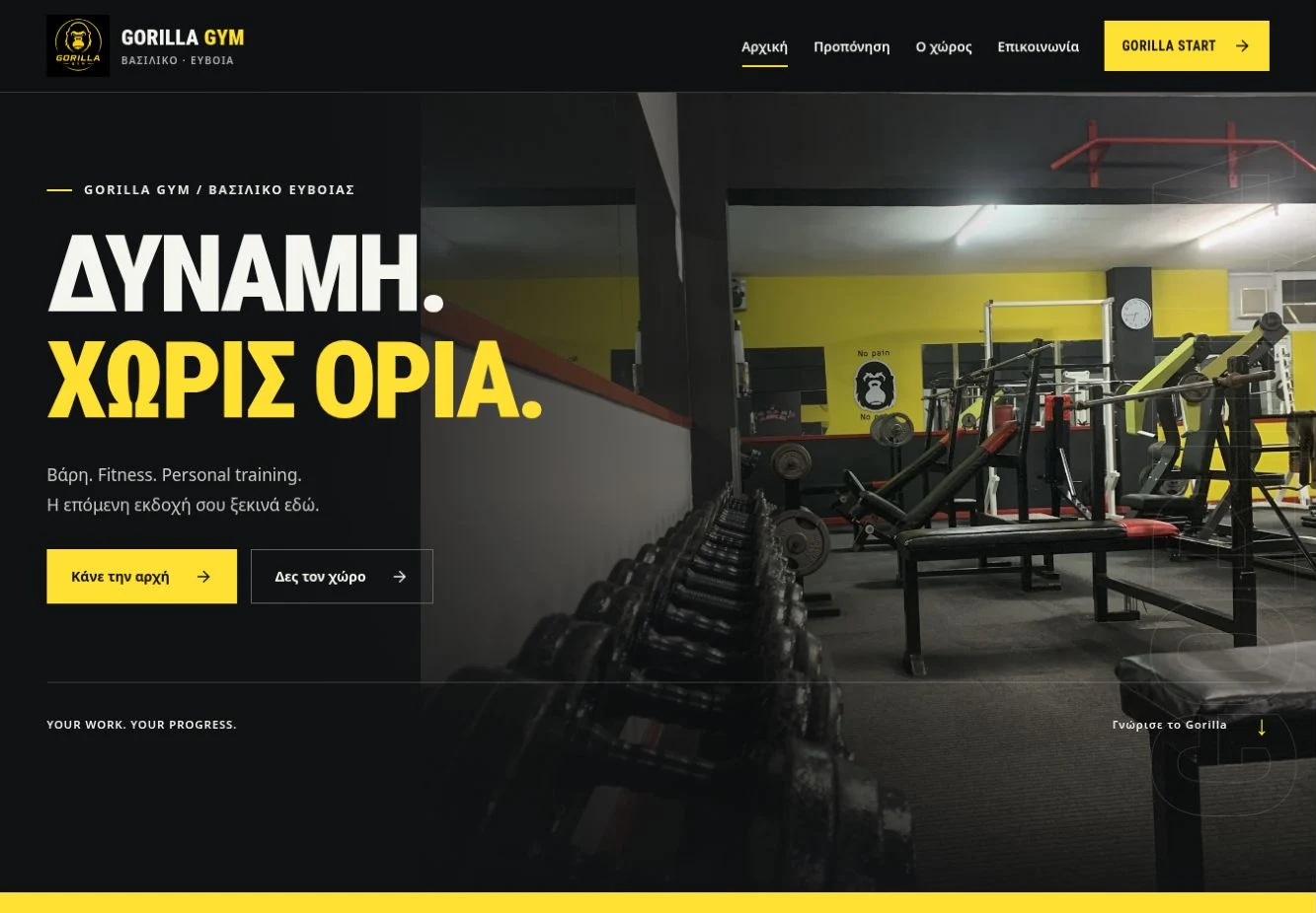 Στιγμιότυπο ιστοσελίδας Gorilla Gym